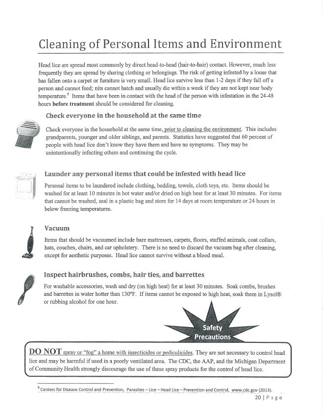 Homer Community Schools District Head Lice Policy